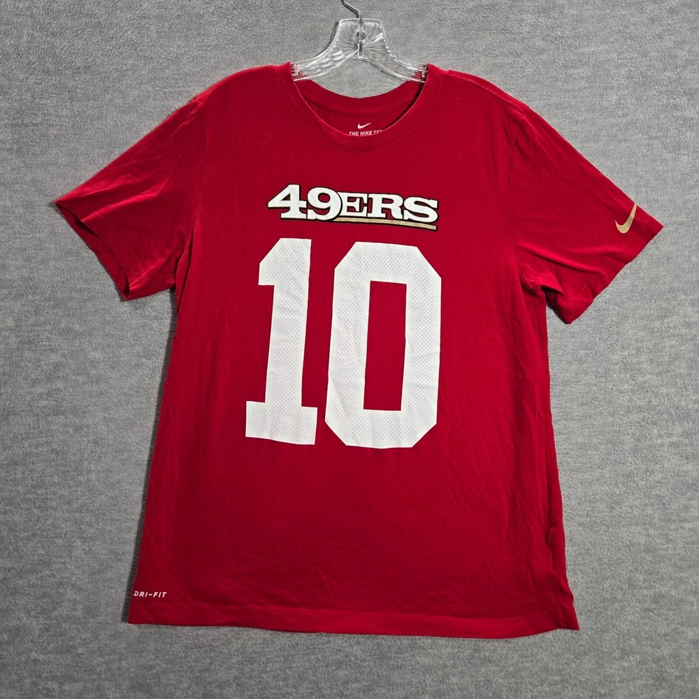 San Francisco 49ers Men Shirt Large Red Logo Nike Jimmy Garoppolo 10 Tee